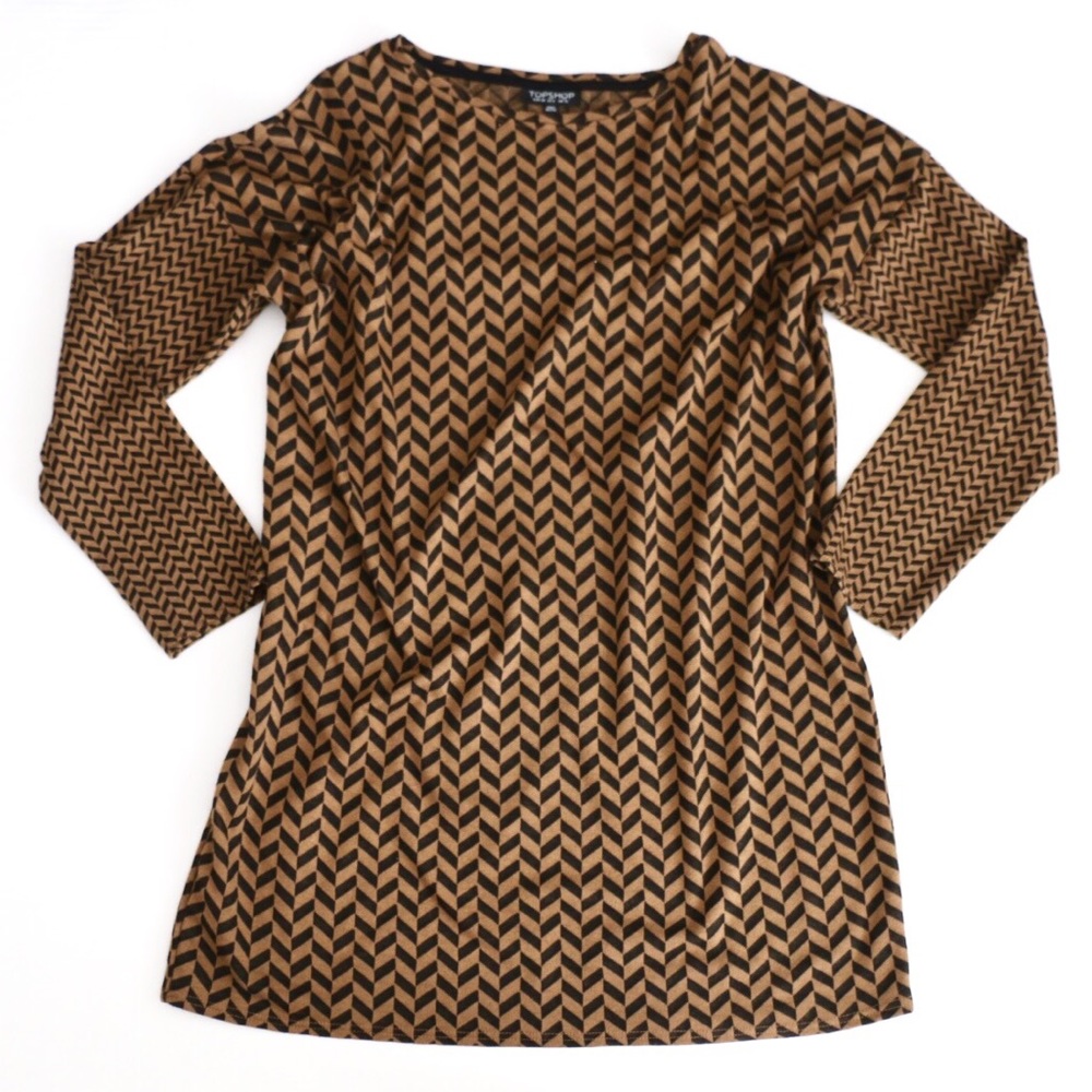 Topshop dress with brown and black pattern